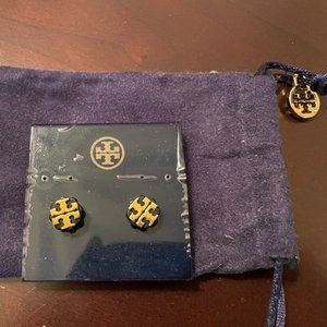 Tory Burch logo flower resin stud earrings.  Pre-owned in Excellent Condition